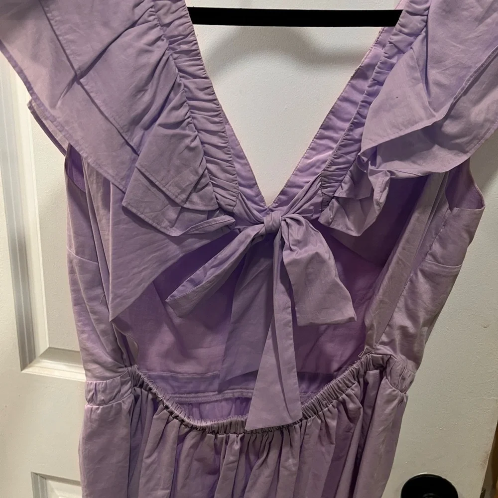 Express Lilac Ruffle V-Neck Top - Picture 12 of 13